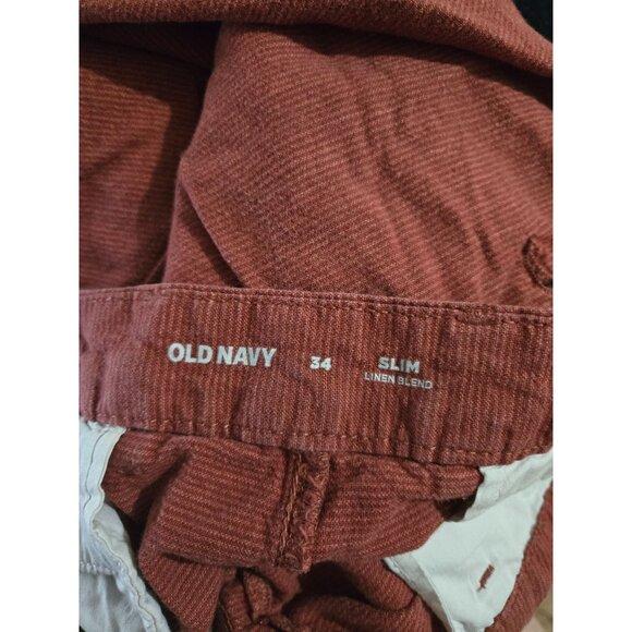 Old Navy Mens Linen Blend Slim Rotation Shorts Size 34 Breathable Summer Coastal - Picture 4 of 10